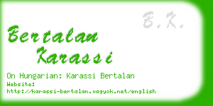 bertalan karassi business card